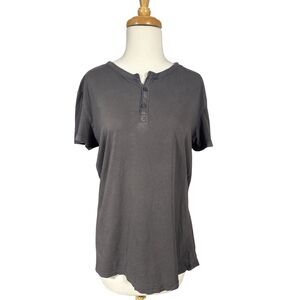 American Eagle Seriously Soft Henley Shirt Sz S Gray Casual Minimalist Comfort